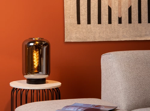 Lucide JOANET - Table lamp - Ø 22 cm - 1xE27 - Smoke Grey - atmosphere 2